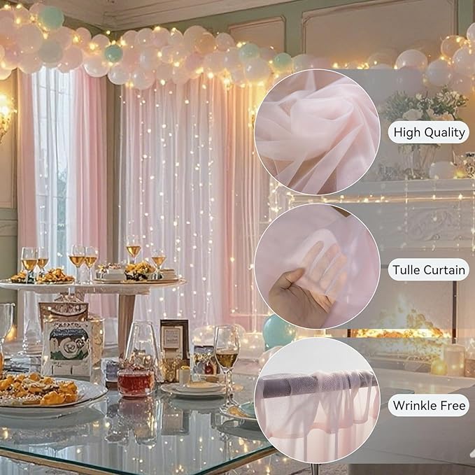 10×8ft Tulle Backdrop Curtains - Image 5