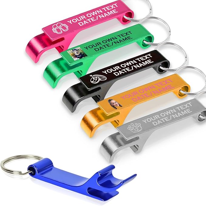 UBJVA Custom Bottle Opener Bulk Personalized Aluminum Bottle Opener Keychains by CustomYourMemories