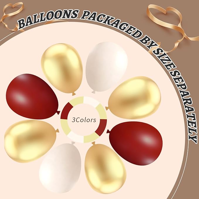 Burgundy Balloon Garland Arch Kit - Image 4