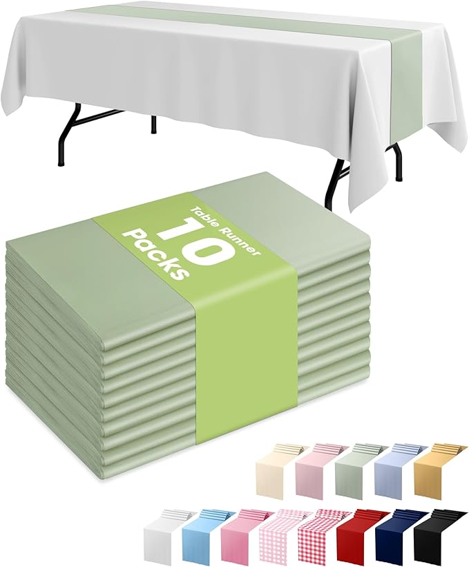 Pureegg Sage Green Plastic Table Runners by Pureegg