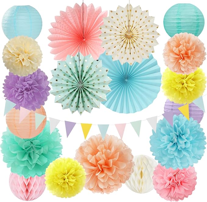 Pastel Rainbow Party-Decorations by Burgleda