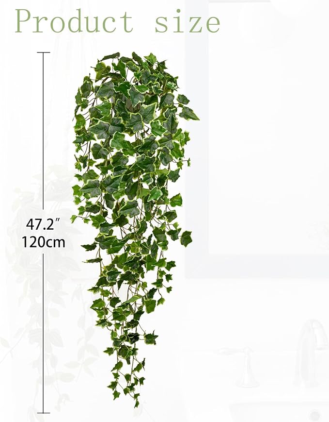 Hollyone Artificial Hanging Plants Wall Potted 47.2" Fake Ivy Vine Faux Ivy - Image 2