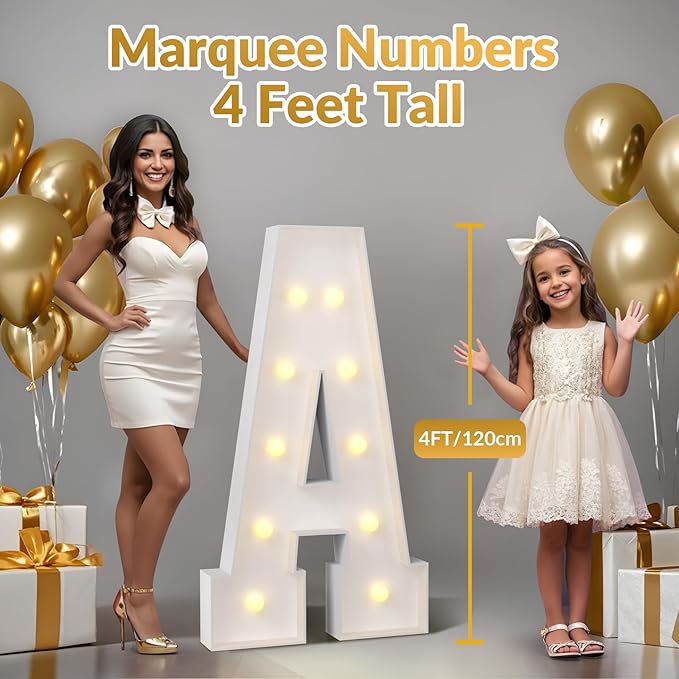 JoyMuse 4FT Marquee Numbers for Birthday Decorations Party Decor, Number 3 - Image 5