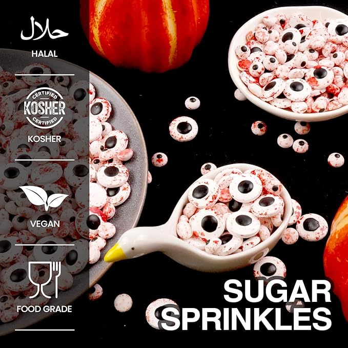 Halloween Edible Bloody Red Eyeballs Eye Ball, Candy Eyeballs Mix Sprinkles - Image 7