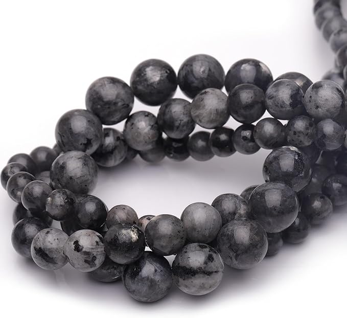 6mm Natural Stone Beads for Jewelry Making, Larvikite Labradorite Polished by ChicagerGemstoneBeads