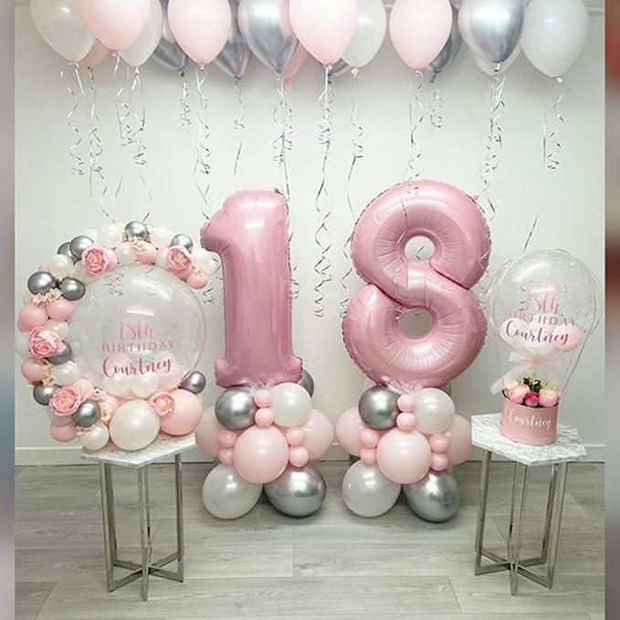 Light Pink 1 Number 40 Inch Large Balloon 1st Numbers Big Foil Helium Number - Image 7