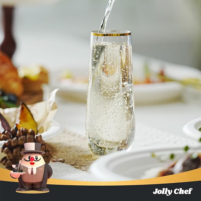 JOLLY CHEF 36 Pack 9 Oz Plastic Champagne Flutes - Image 3