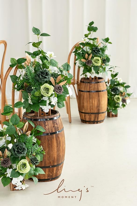 Ling's Moment 17.5" Tall Standing Artificial Flowers Arrangements 4pcs Fall - Image 7
