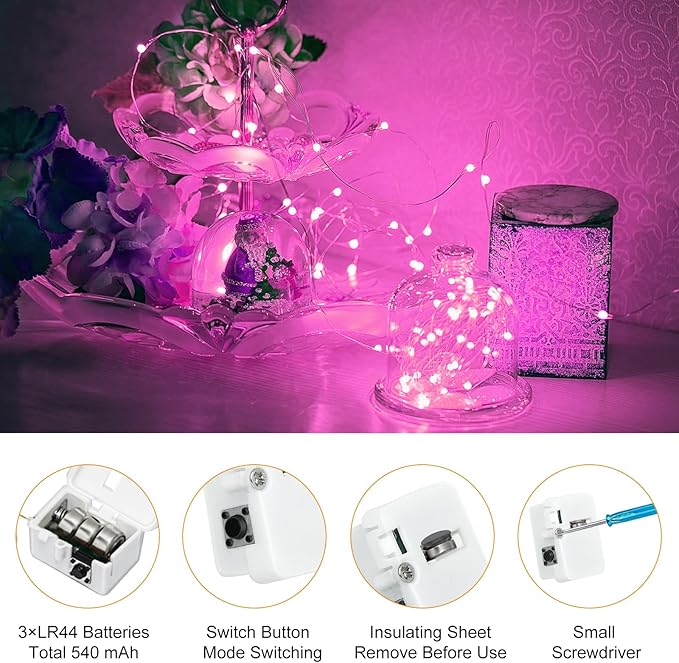 btfarm 30 Pack Fairy Lights Battery Operated, Valentine's Day Lights 7ft 20 Led - Image 7