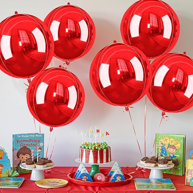 Red Giant 4D Foil Balloons, 22 Inch Big Round Foil Balloon - Image 5