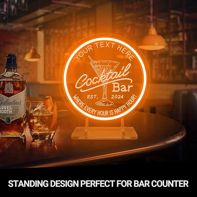 Personalized Cocktail Bar Neon Sign - Image 2