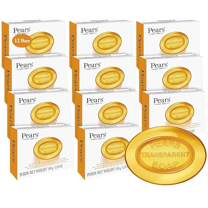Pears Soap, Pure & Gentle with Natural Oils, Glowing Skin, 3.53 Oz Ea by Pears
