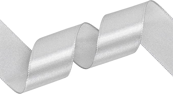 Silver Satin Ribbon 1 inch X Continuous 100 Yards, Single Face Polyester Ribbon - Image 2