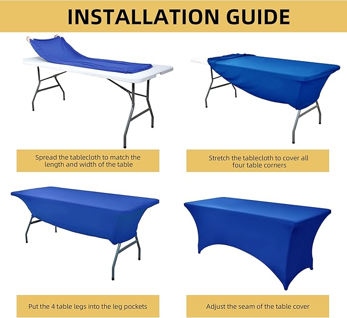 2-Pack 8ft Spandex Table Covers - Image 5