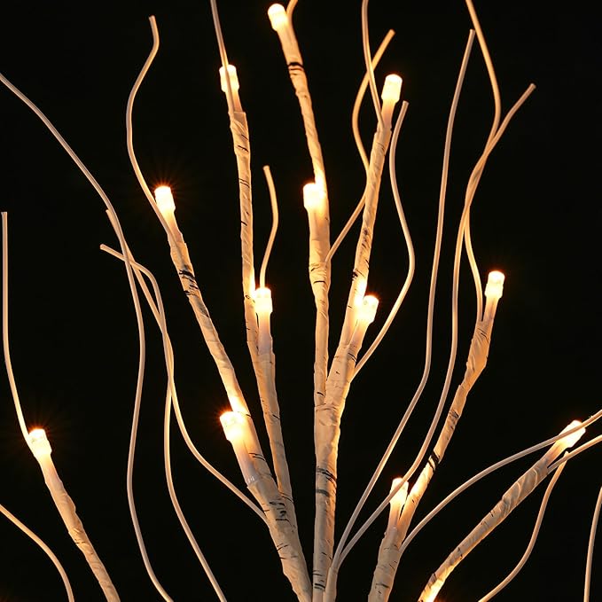 Lighted Artificial Birch Branch Tree Fairy Lights Holiday Decor, 3PK 19.7in 48 - Image 2