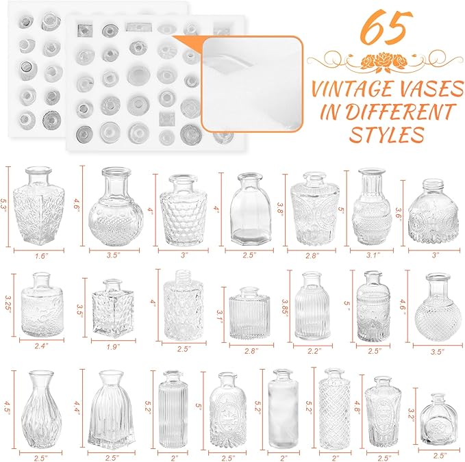 65PCS Glass Bud Vase Set, Different Small Vases - Image 2