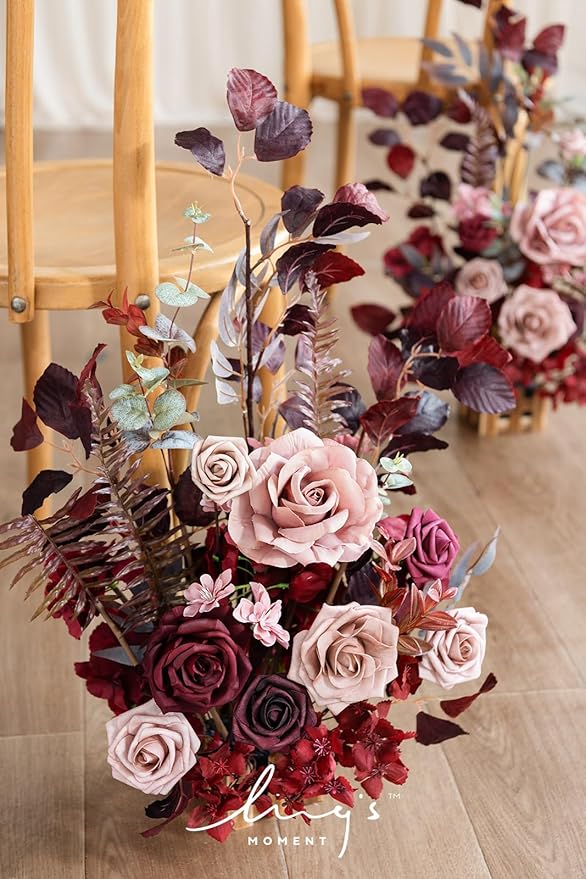 Ling's Moment 17.5" Tall Free Standing Artificial Flowers Arrangements 4 pcs - Image 6