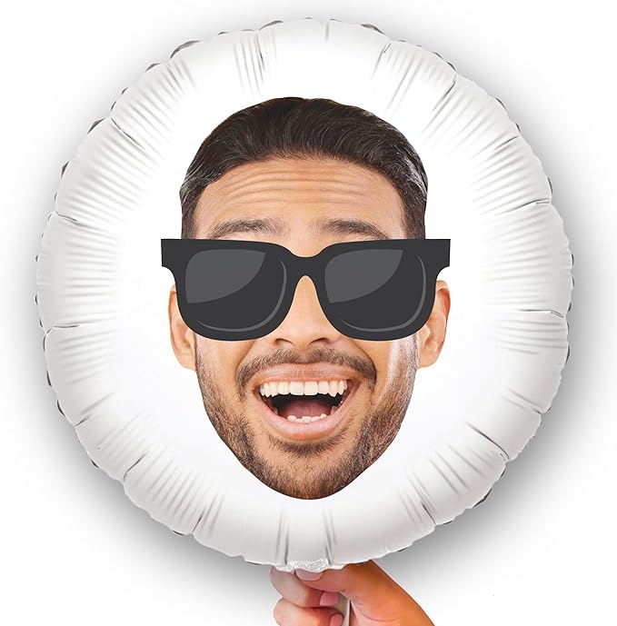 Big Dot of Happiness Personalized Sunglasses Fun Face Photo Balloon, Adults & by BigDotofHappiness