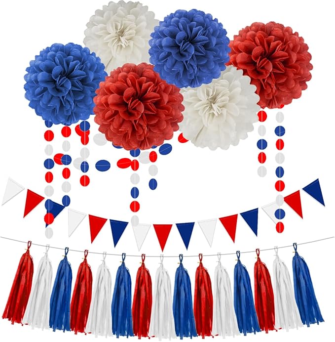 Red White Blue Party Decorations by HongTongTong
