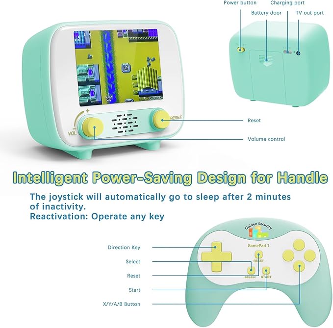 Handheld Game Console, Retro Mini Arcade Machine, 2.8 Inches, Supports - Image 6