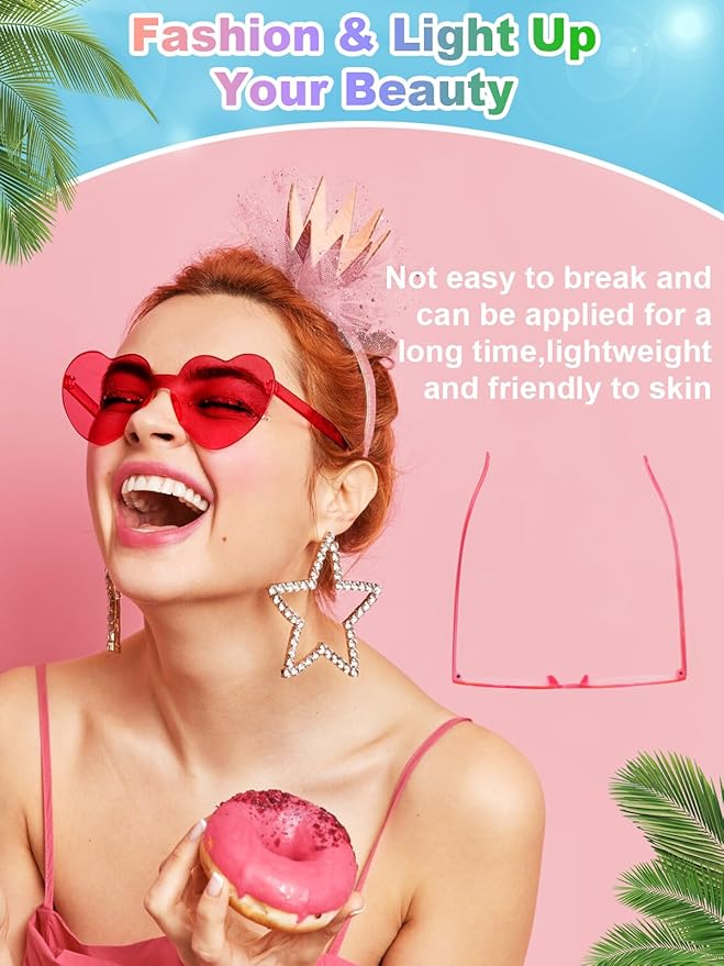 12 Pairs Heart Shaped Sunglasses - Image 3