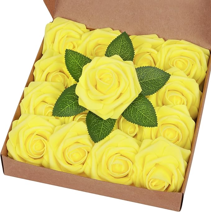 BLEUM CADE 16Pcs Artificial Flowers Fake Roses by BLEUMCADE
