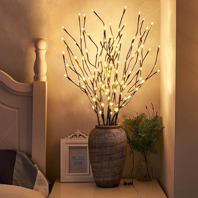PEIDUO Lighted Willow Branches 30Inch 120 LED Twig Lights, 6PK Tree Branch - Image 9