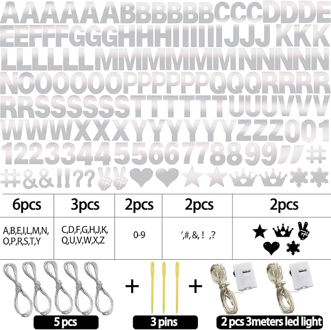 167Pcs DIY Glitter Customizable Banner Kit Happy Birthday Letters Banner Winter - Image 3