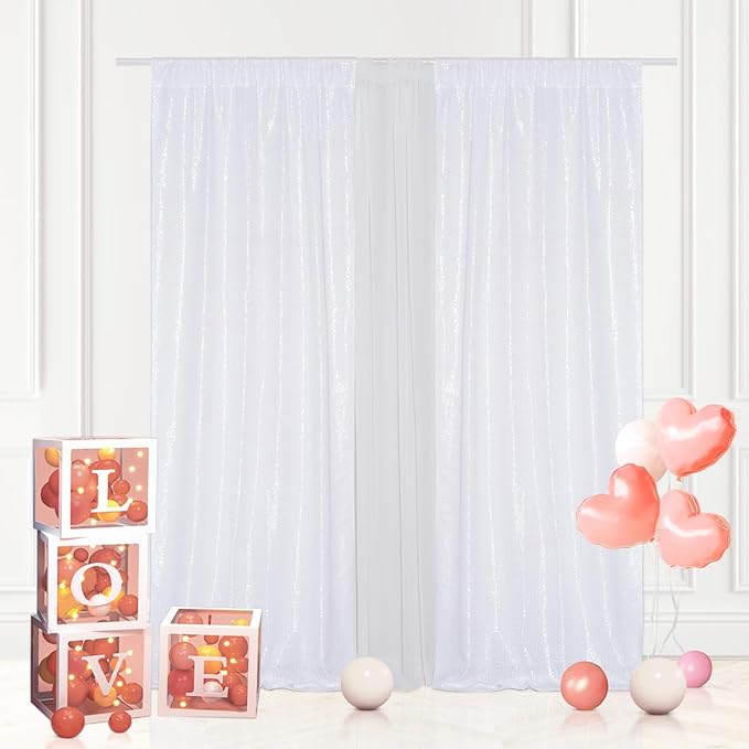 Eternal Beauty 2 PCS Sequin Backdrop Curtain, Sequin Wedding Backdrop - Image 3