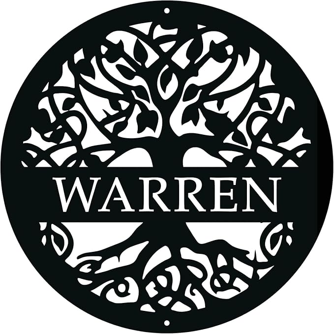 Personalized Tree of Life Metal Sign, Custom Last Name Signs Family Monogram by PillarsCustoms
