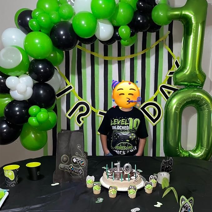 40 Inch Green Foil Balloon Number 8, Giant Self Inflating Number Balloons 0-9 - Image 3