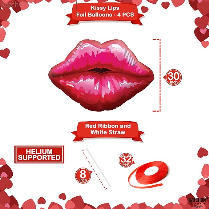 KatchOn, Huge Red Lip Foil Balloon - Image 2
