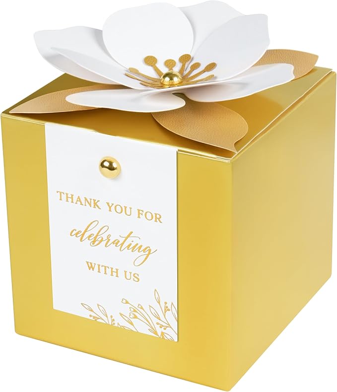 FEIYI 20 PCS Gold Gift Boxes, 3 In 1 Favor Boxes by FEIYI