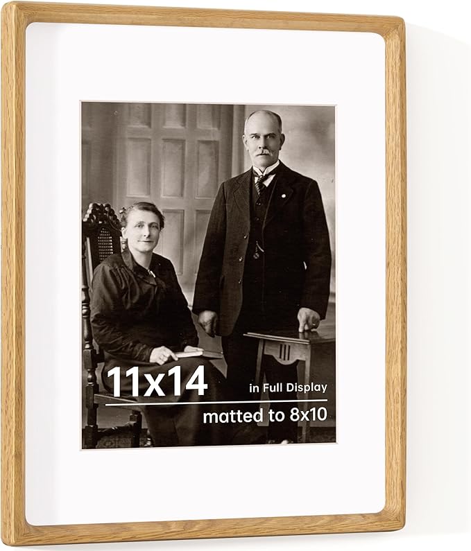 11x14 Wooden Picture Frames USA-Sourced Natural Oak Wood Solid Wood Photo Frame by Dreamland