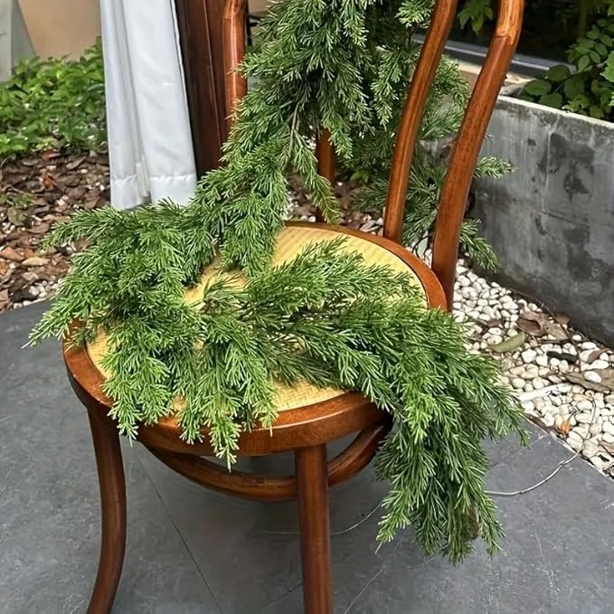 2PCS Christmas Cedar Garland 9Ft Artificial Realistic Soft and Thickness Green - Image 6