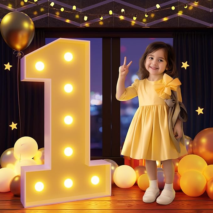 Marquee Numbers 3 Feet Tall Large Light Up Numbers 1st 16th 21st Wild One by Letsmakeitimpressive