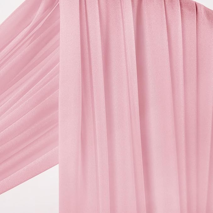 Socomi Wedding Arch Draping Fabric 29" x 20Ft 4 Panels Dusty Rose Sheer Outdoor - Image 5