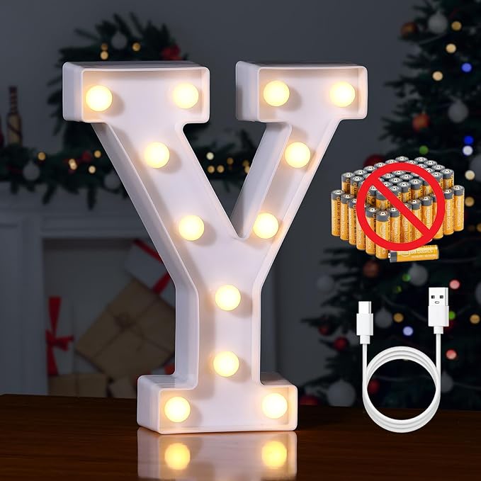 Foaky Rechargeable LED Letter Lights Sign Marquee Light Up Letters Sign by Foaky
