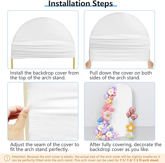 Hemmotop 7.2 ft Arch Backdrop Cover, Fabric Stretchy Background - Image 8