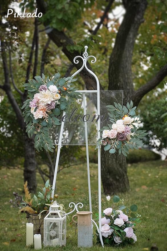 Faux Flower Swag Set of 2 for Wedding Welcome Signs Floral Swag Wedding - Image 3