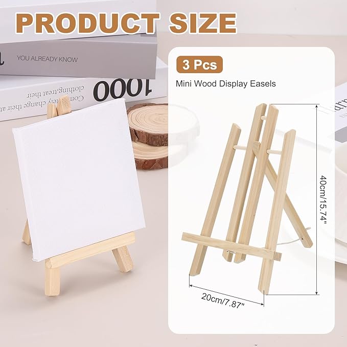 MECCANIXITY Mini Wood Display Easels, 15.7"x7.9"A-Frame Painting Tabletop - Image 2