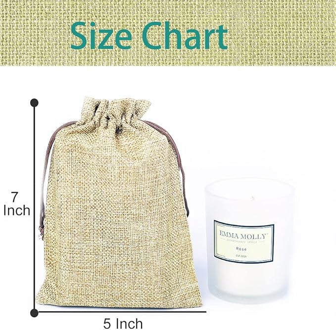 LYSXP 50PCS Burlap Bags with Drawstring，5x7 Inch Cream color Drawstring Gift - Image 2