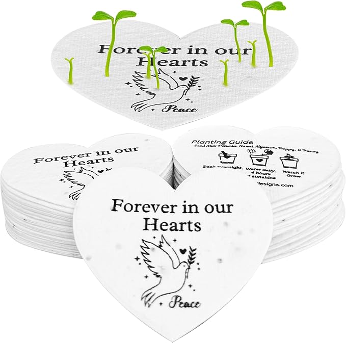 50 Plantable Seed Paper Funeral Favors by PuzzleMat