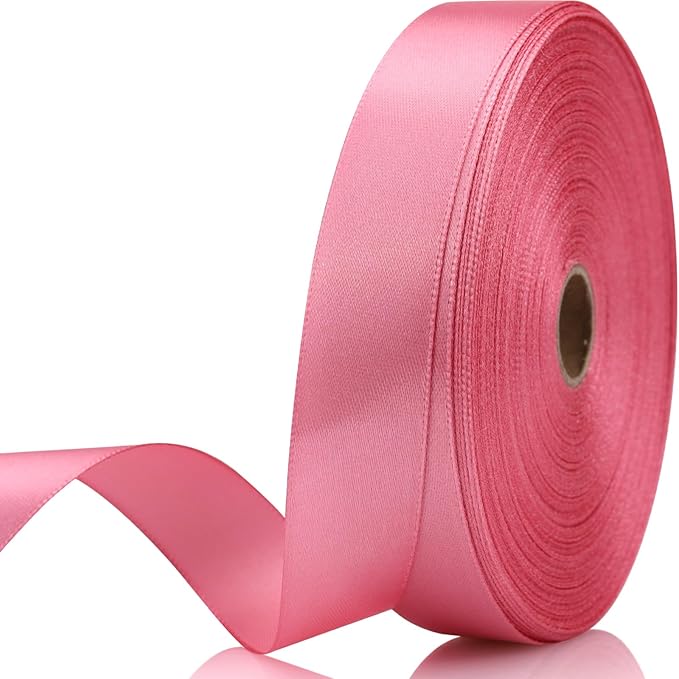 Rose Gold Polyester Satin Craft Ribbon by Unknown