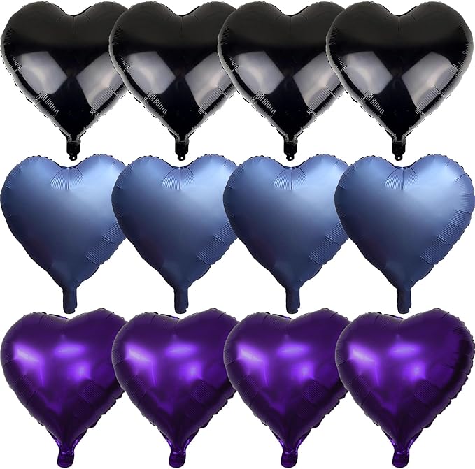 Blue Purple Heart Balloons by TAOYE