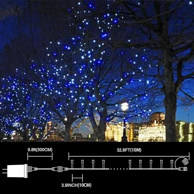 LAMPHOME 33ft Christmas Decorative Mini Lights, 100 LED Transparent Wire Fairy - Image 4