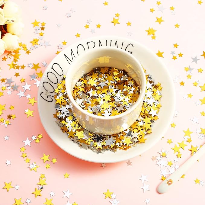 Hestya 60g Star Confetti Glitter Table Confetti Metallic Foil Stars - Image 2