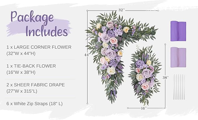 Wedding Arch Flowers with Drapes Kit - Image 5