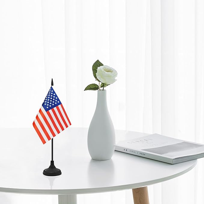 12 Pack USA Desk Flag Set, American Table Office Flag, Small Miniature Desktop - Image 5