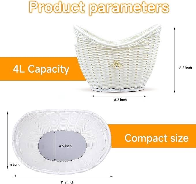 Lexenic Ice Bucket with Handle Hole, Woven and Acrylic Double Layer Basket - Image 7